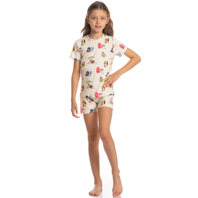 Pijama-Unissex-Infantil-Curto-Vira-Latas