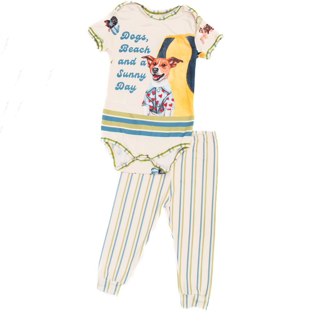 Conjunto Baby Vira Latas Verde - Imagem 1