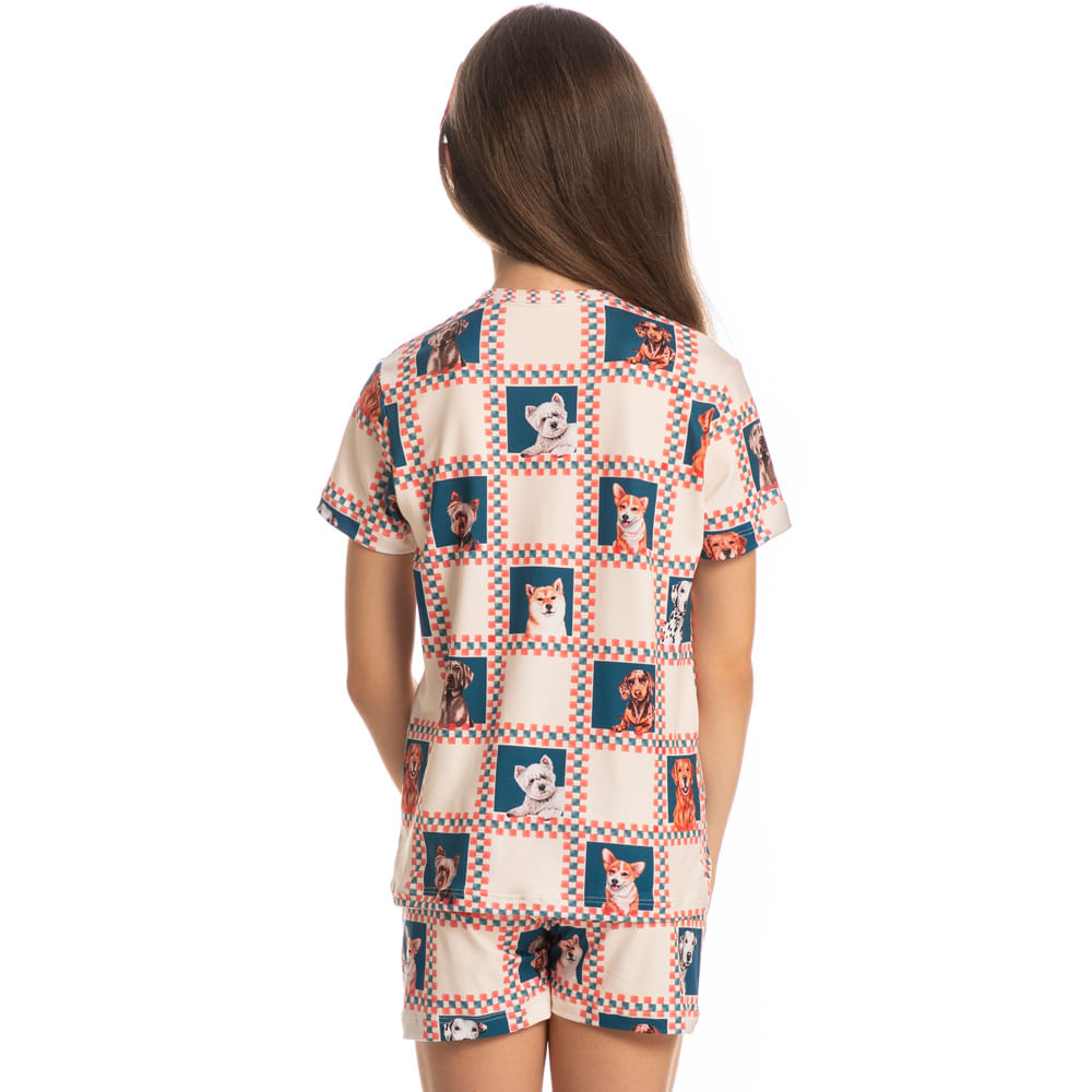 Pijama Unissex Infantil Curto Fun Azul-marinho - Imagem 2