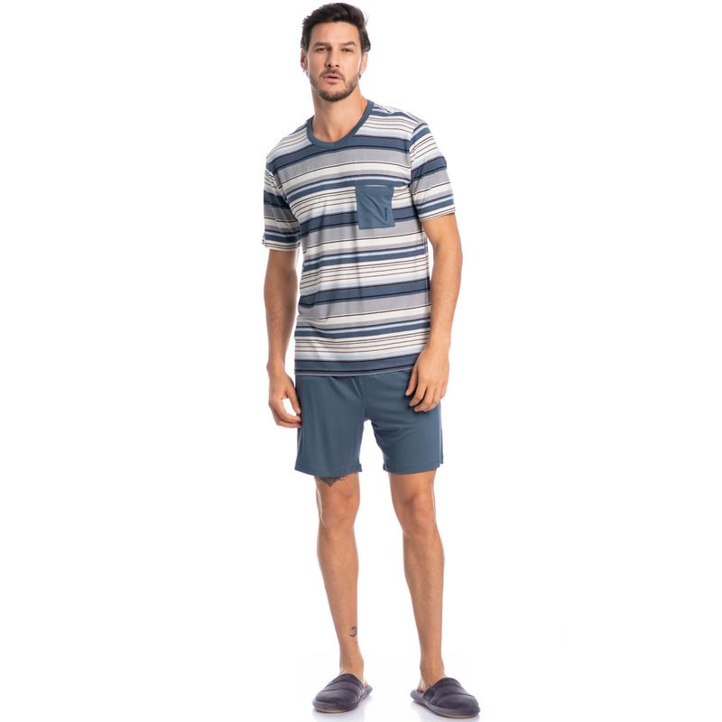 Pijama-Masculino-Curto-Listrado-Com-Bolso-Jose-Tombini