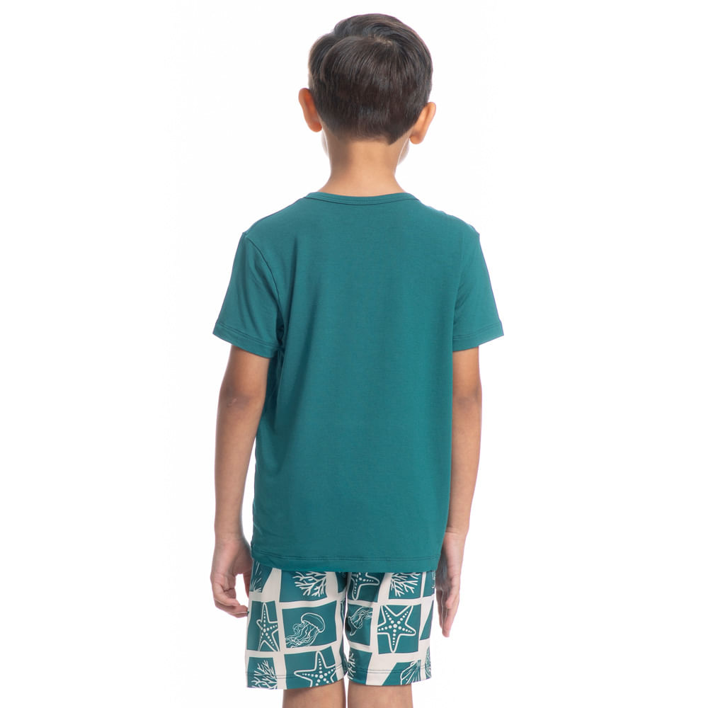 Pijama Infantil Masculino Curto Vicente Tombini Verde - Imagem 2