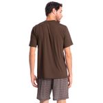 Pijama-Masculino-Curto-Estampado-Marrom-Vitorio-Tombini-