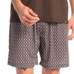 Pijama-Masculino-Curto-Estampado-Marrom-Vitorio-Tombini-