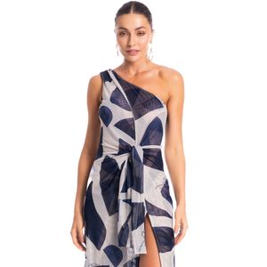Vestido De Tule Assimétrico Marítima