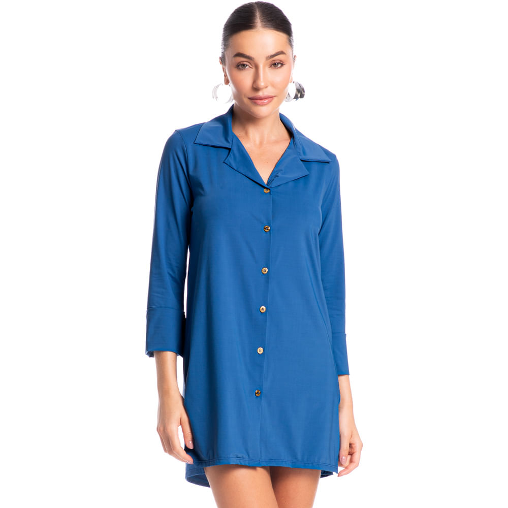 Camisa Feminina Náutico Azul-2 - Imagem 1