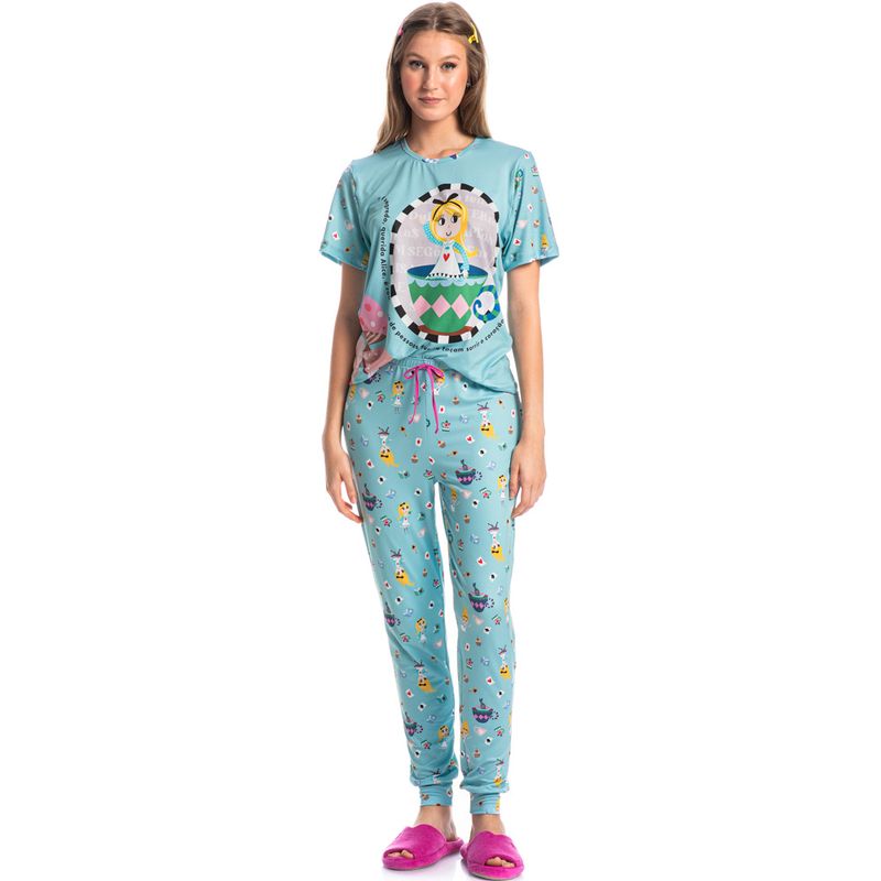 Pijama-Feminino-Longo-Manga-Curta-Marlowa