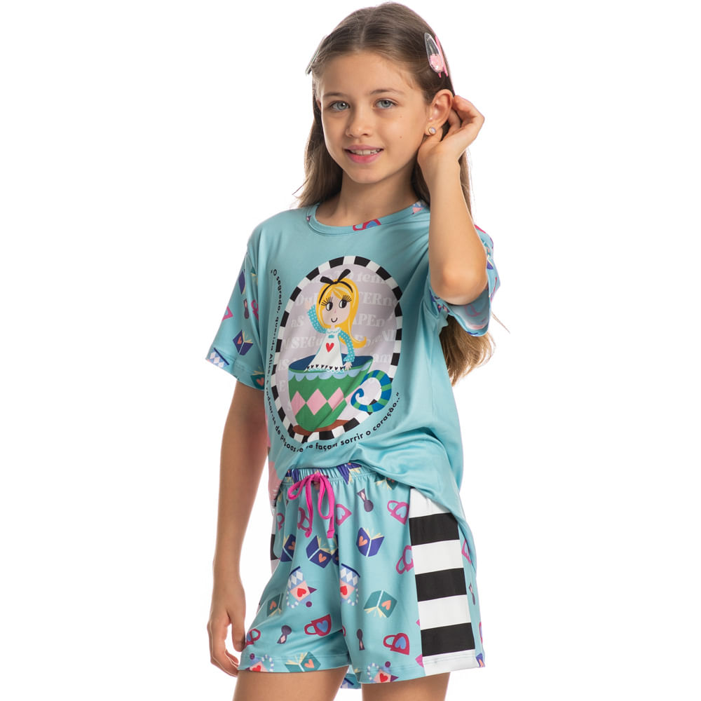 Pijama Infantil Curto Marlowa Azul-2 - Imagem 1
