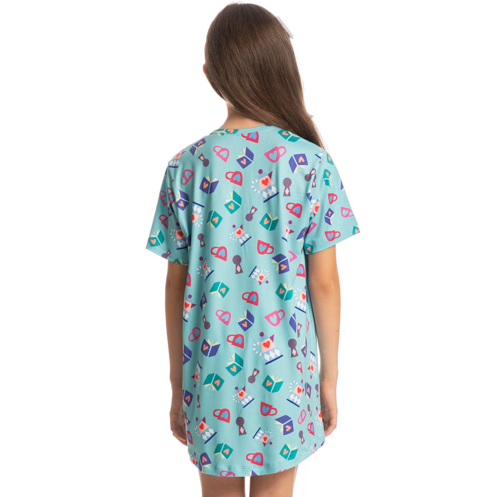 Camisão Curto Infantil Leti Marlowa Azul-2 - Imagem 2