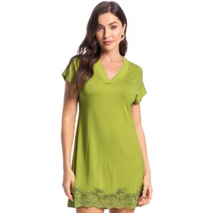 Camisão Feminino Curto Com Renda Rose