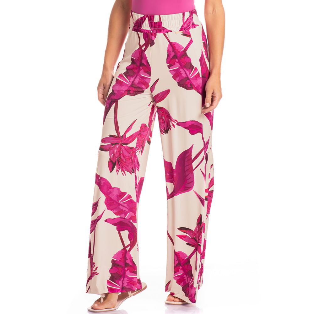 Calça Feminina Com Babado Afrodite Rosa - Imagem 1