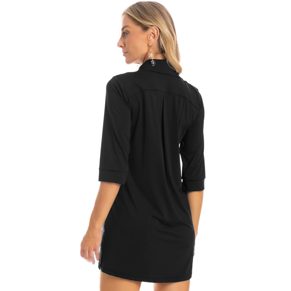 Camisa Feminina Manga 3/4 Lisa Madrid Preto - Imagem 2