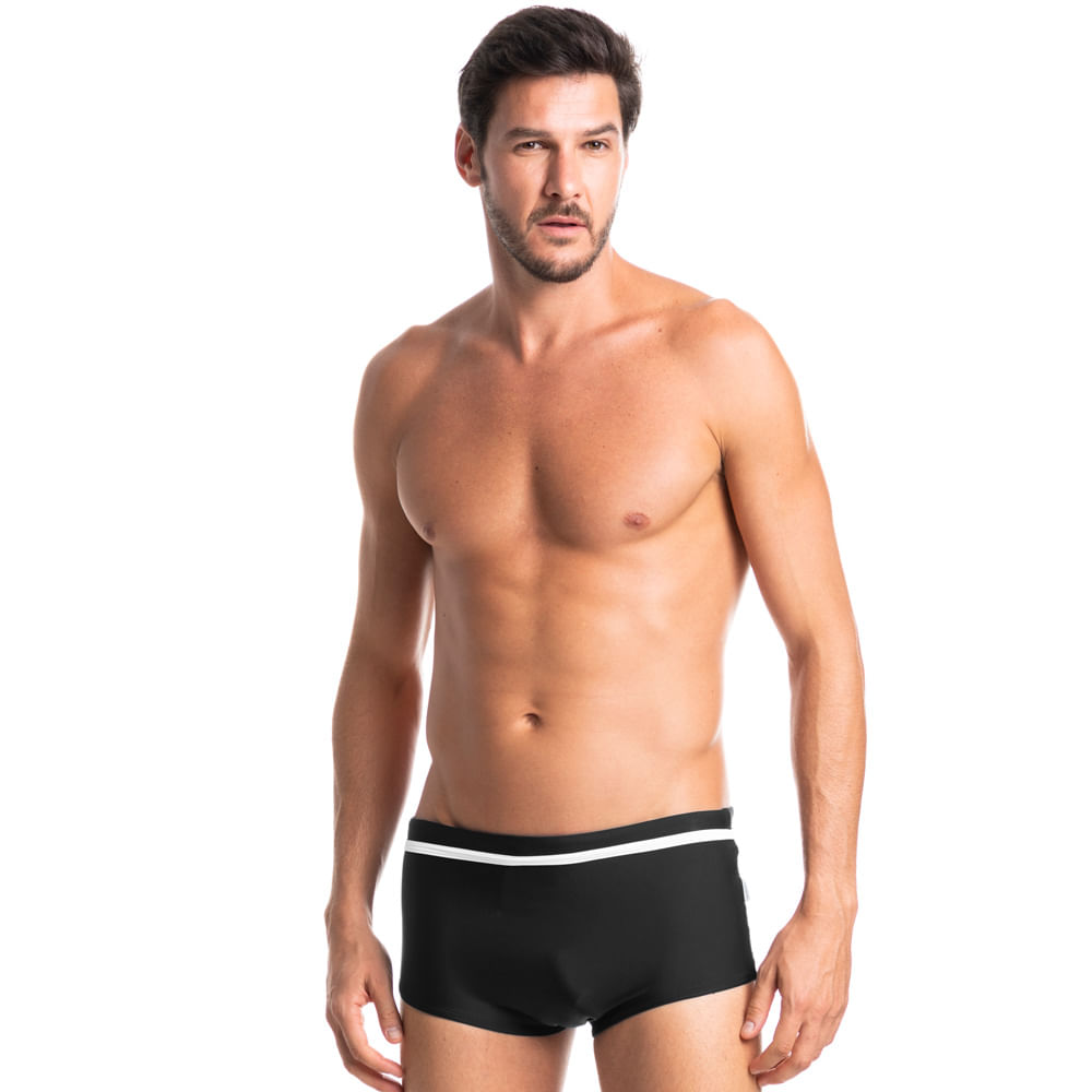 Sunga Masculina Bicolor Madrid Preto - Imagem 1