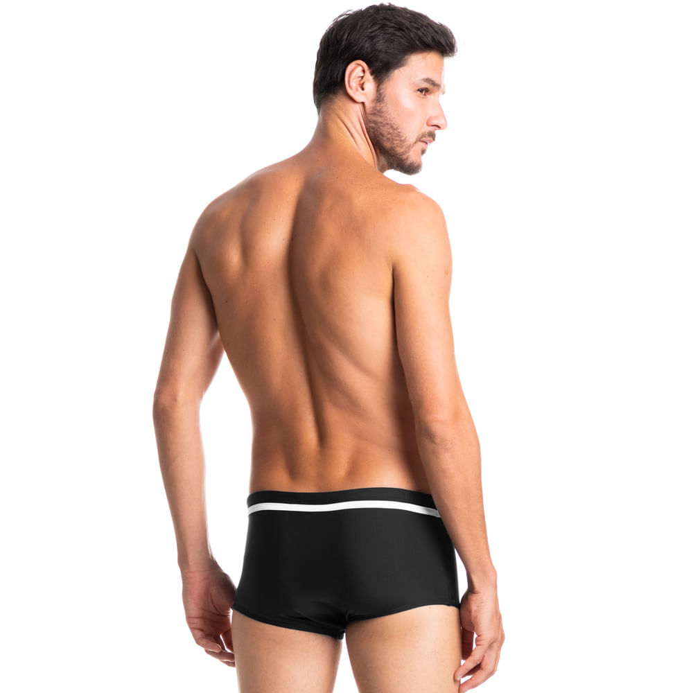 Sunga Masculina Bicolor Madrid Preto - Imagem 2