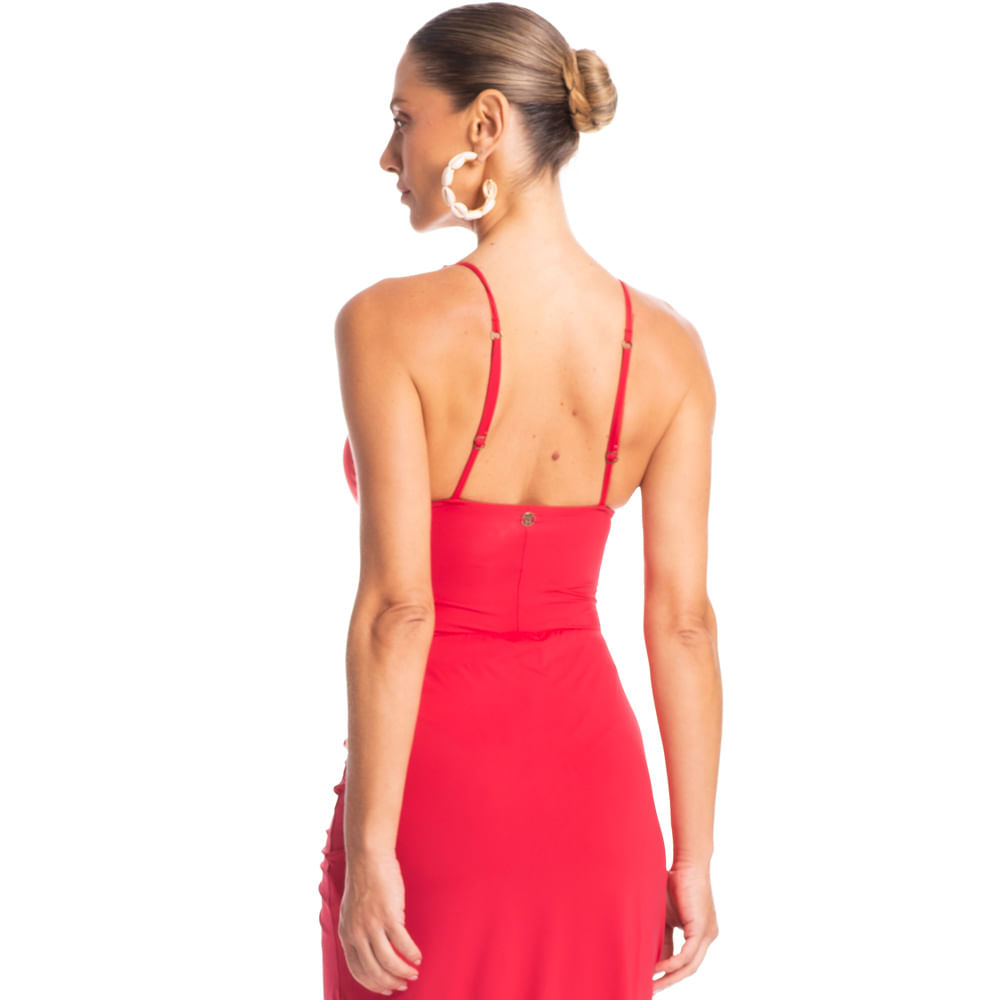 Saia Midi Franzida Bolero Vermelho - Imagem 2