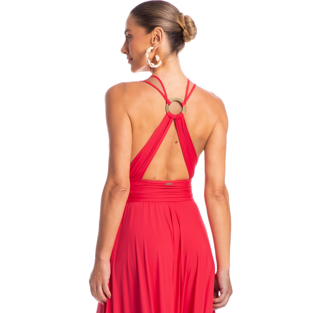 Vestido Com Argola Bolero Vermelho - Imagem 2