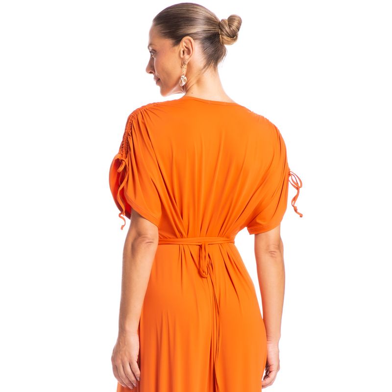 Vestido-Com-Manga-E-Cinto-Ferrugem-