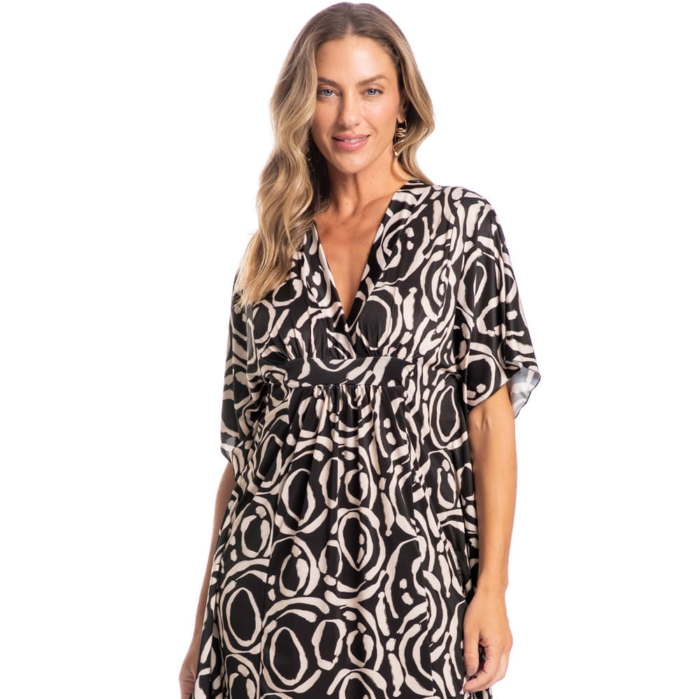 Kaftan Feminino Médio Heloisa Preto - Imagem 1