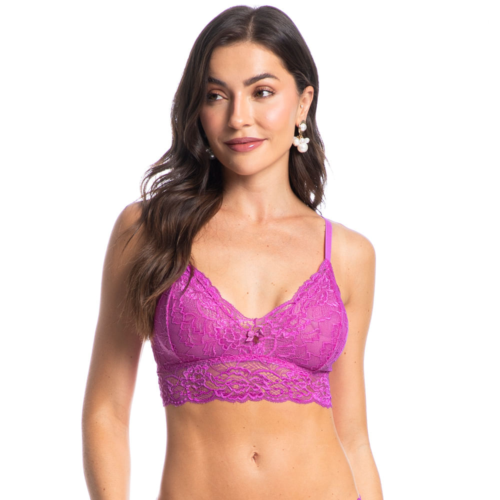 Top Em Renda Manu Colors Rosa - Imagem 1