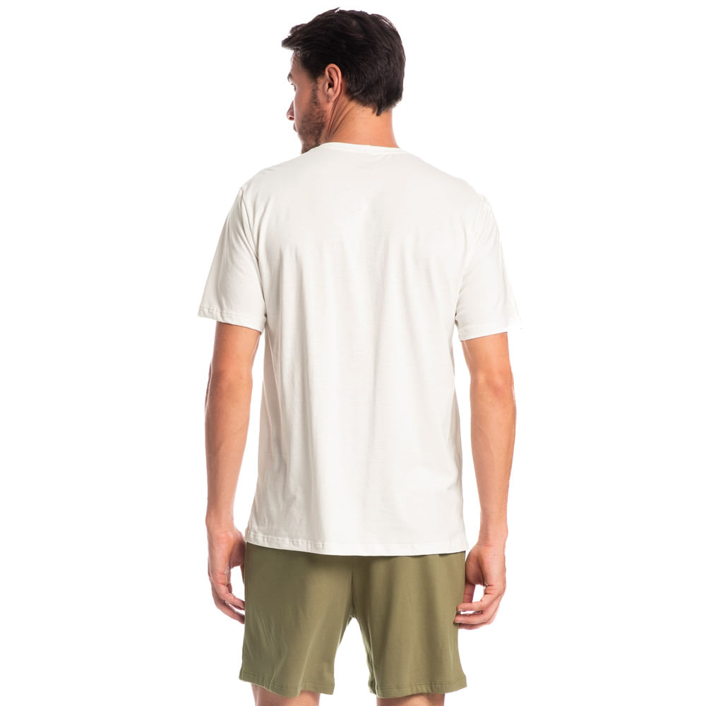 Pijama Masculino Curto Dado Tombini Bege - Imagem 2