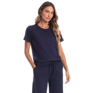 Pijama Feminino Longo Manga Curta Duda