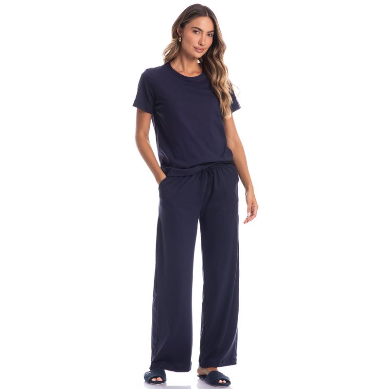 Pijama-Feminino-Longo-Manga-Curta-Duda