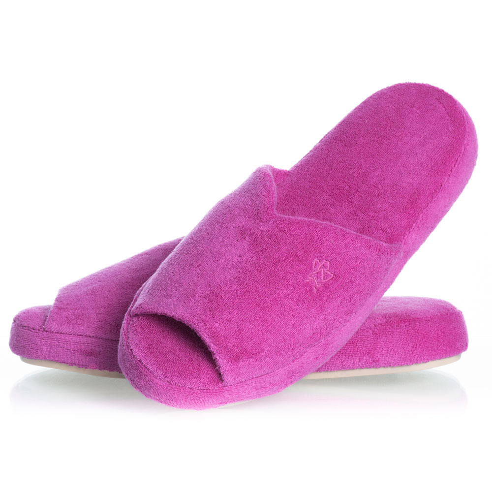 Chinelo Em Atoalhado Dani Aberto Colors Rosa-2 - Imagem 1