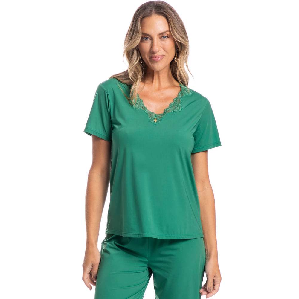 Pijama Feminino Pescador Maria Verde - Imagem 1