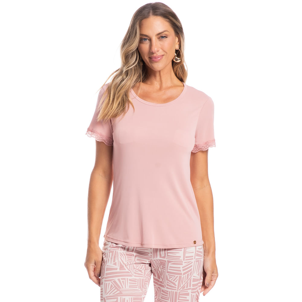 Pijama Feminino Pescador Catarina Rosa-3 - Imagem 1