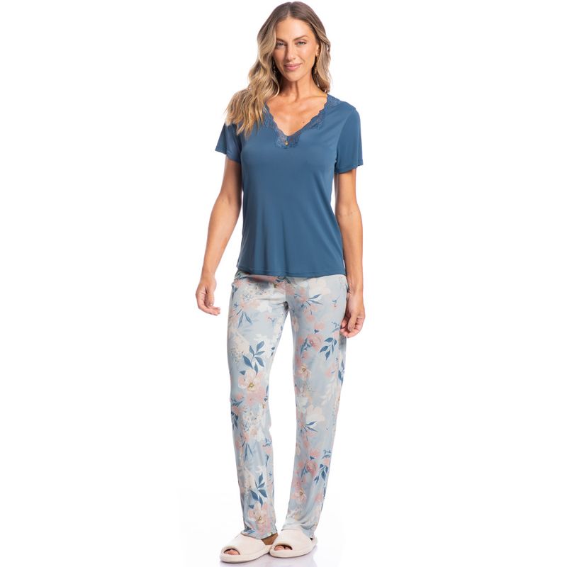 Pijama-Feminino-Longo-Manga-Curta-Olga