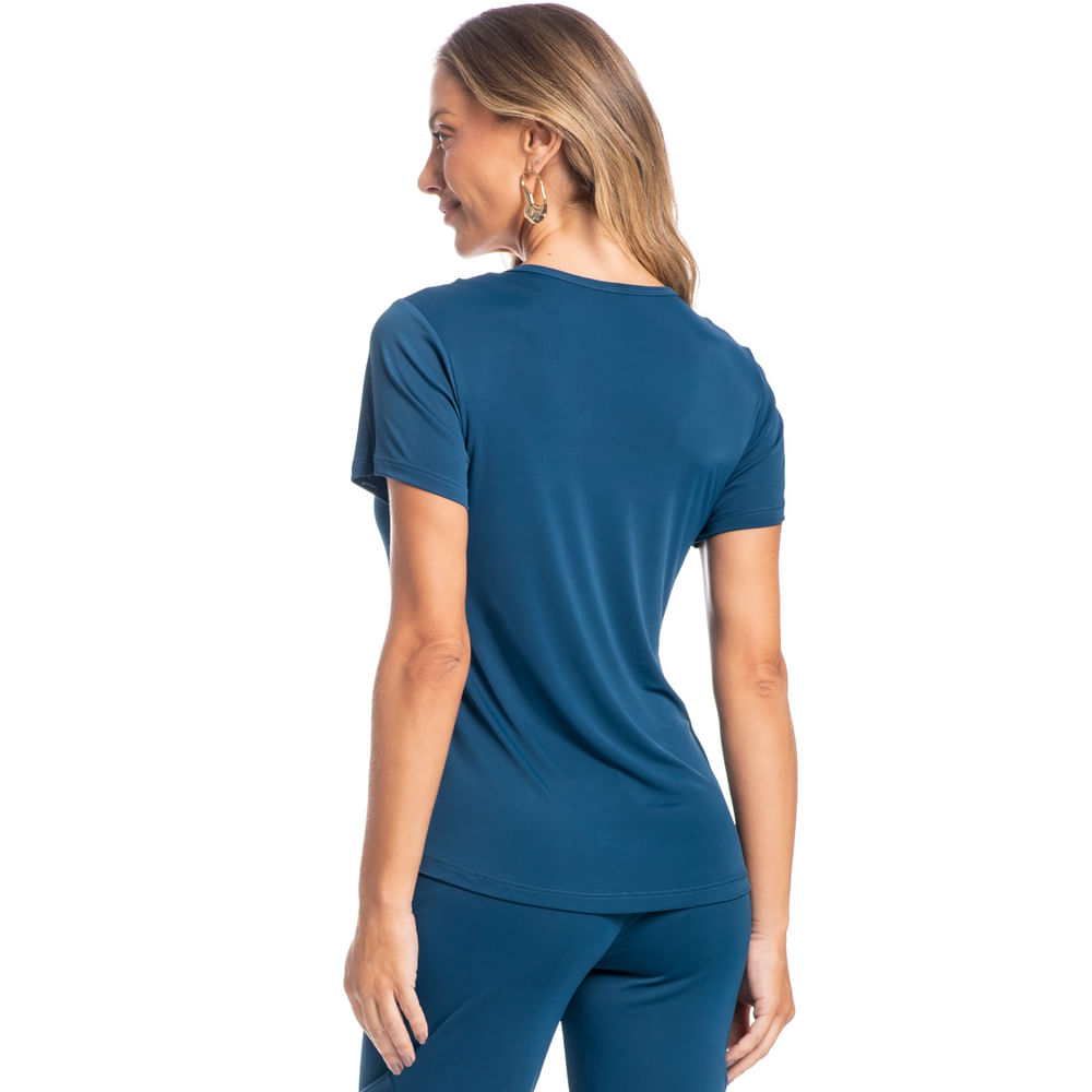 Pijama Feminino Pescador Eva Azul-marinho - Imagem 2