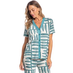 Pijama Feminino Pescador Abotoado Isabel Riscos
