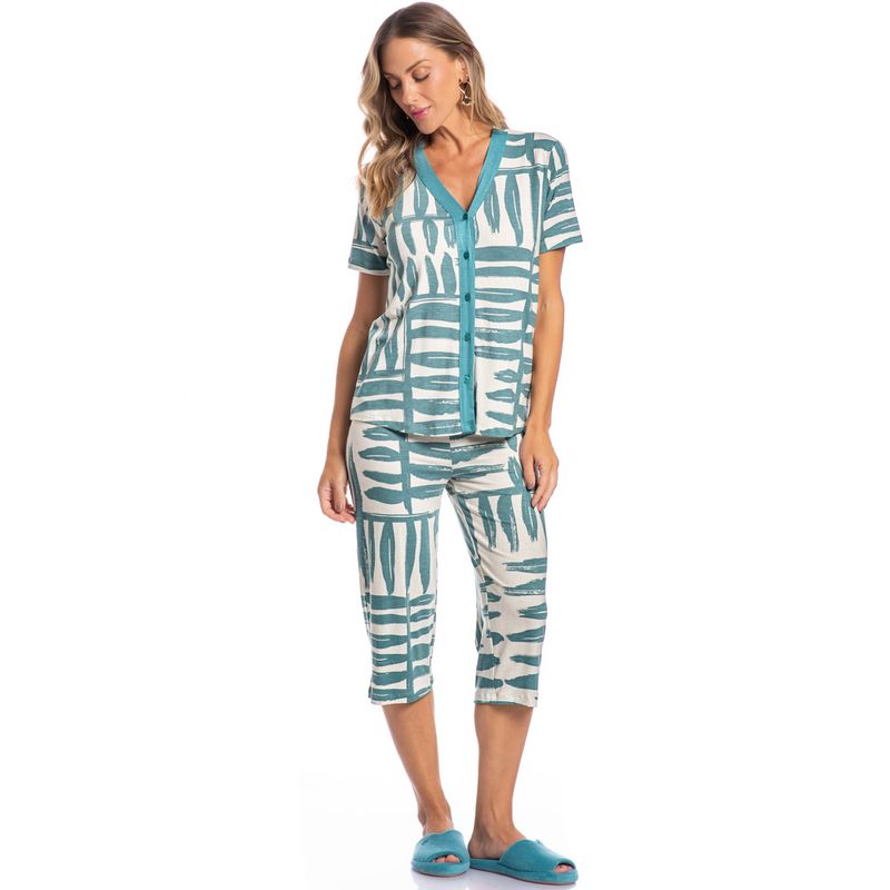 Pijama-Feminino-Pescador-Abotoado-Isabel-Riscos