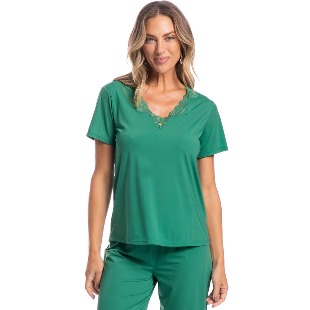 Pijama Feminino Pescador Eva Verde - Imagem 1