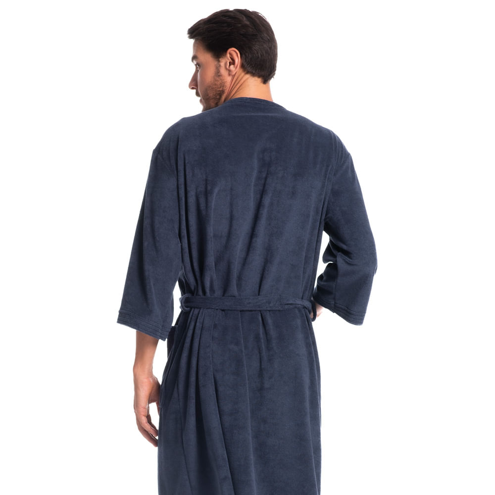 Robe Masculino Curto Adriano Colors Azul-marinho - Imagem 2