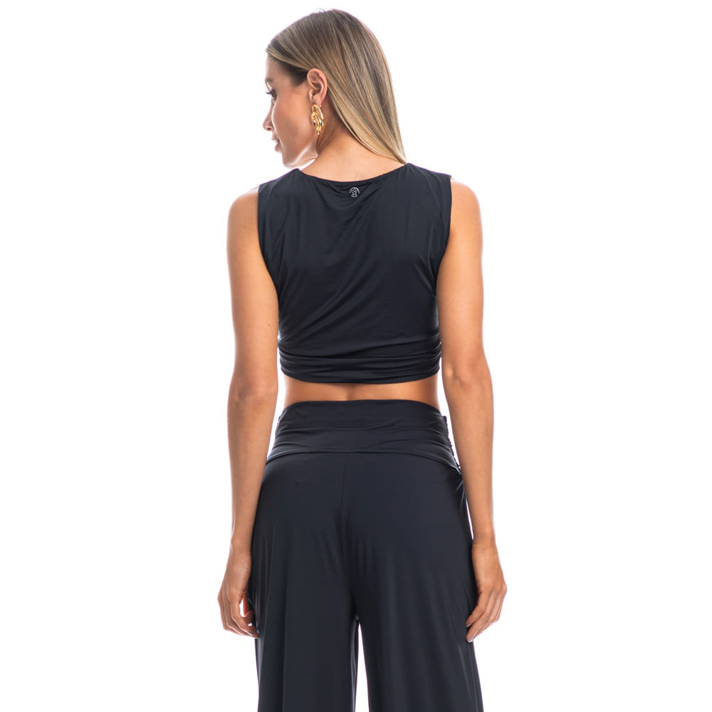 Blusa Feminina Com Argola Malta Preto - Imagem 2