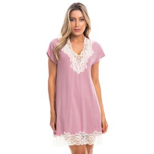 Camisão Curto Com Renda Paula