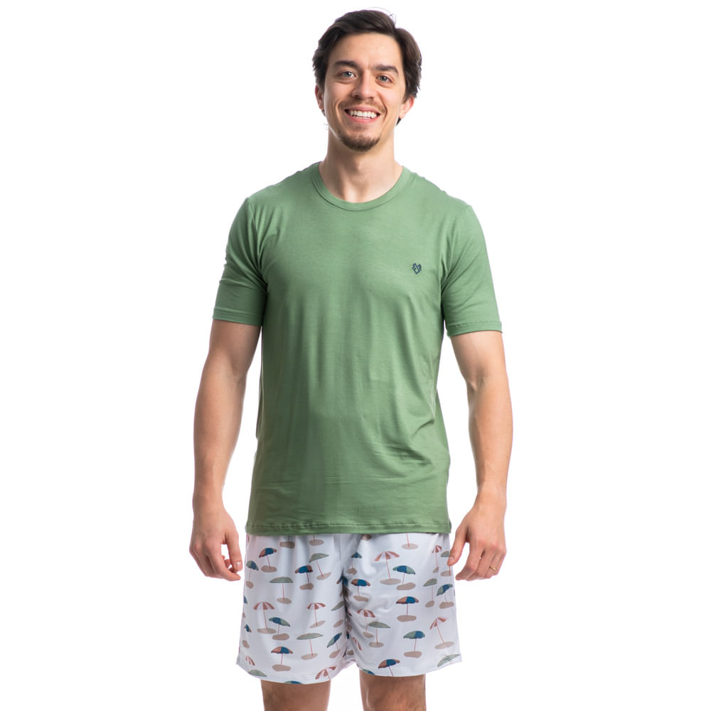 Pijama Masculino Curto Brisa Verde - Imagem 1