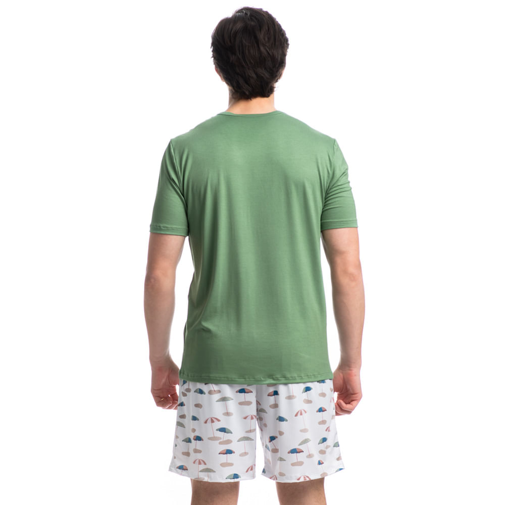 Pijama Masculino Curto Brisa Verde - Imagem 2