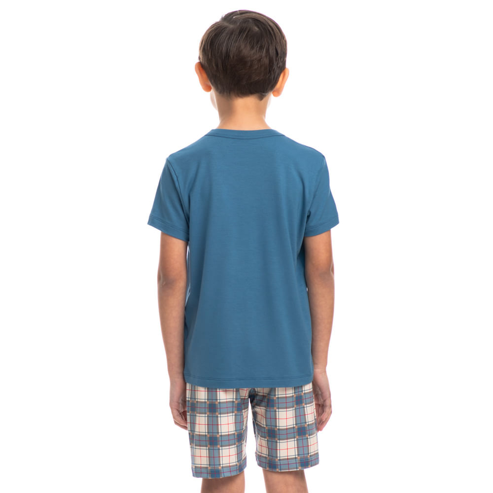 Pijama Masculino Infantil Curto Jolly Azul-2 - Imagem 2