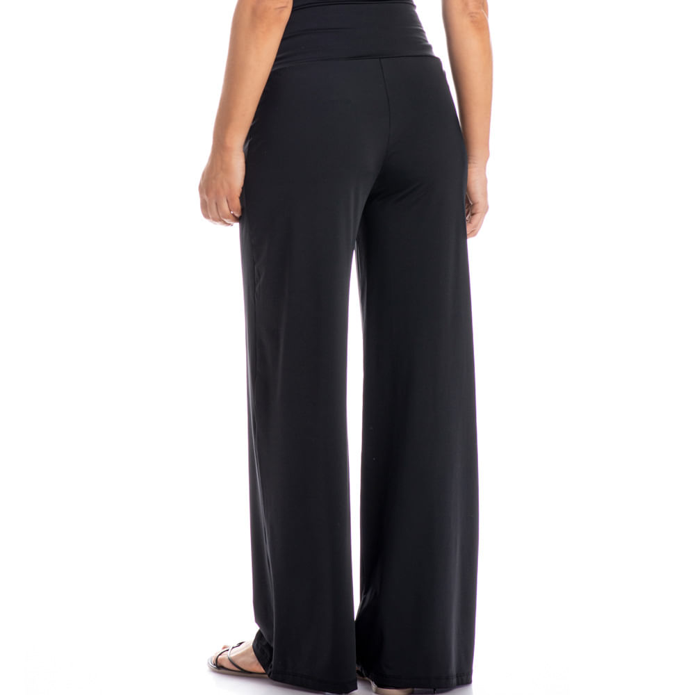 Calça Feminina Com Cós Frontal Franzido Málaga Preto - Imagem 2