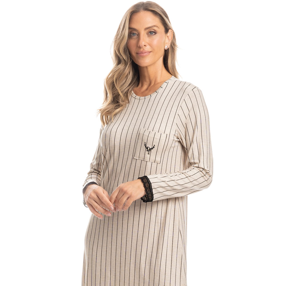 Camisão Feminino Midi Conexão Preto - Imagem 1