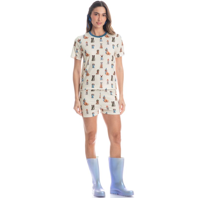 Pijama-Feminino-Curto-Dogs-Winter-Fiends