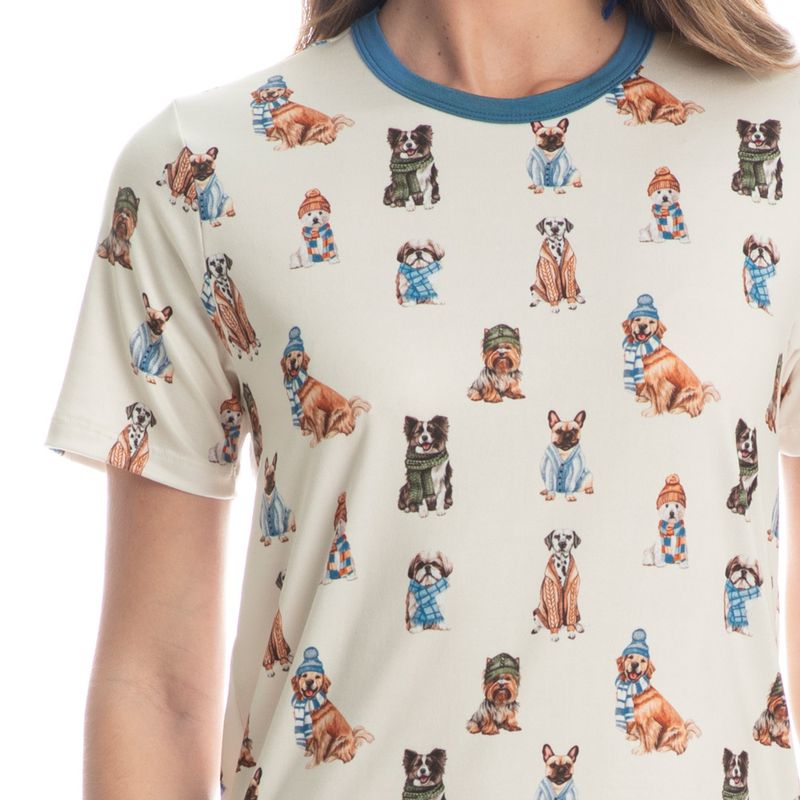 Pijama-Feminino-Curto-Dogs-Winter-Fiends