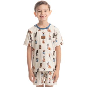 Pijama Infantil Unissex Curto Dogs Winter Fiends