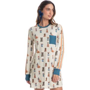 Camisão Curto Com Bolso Manga Longa Winter Friends