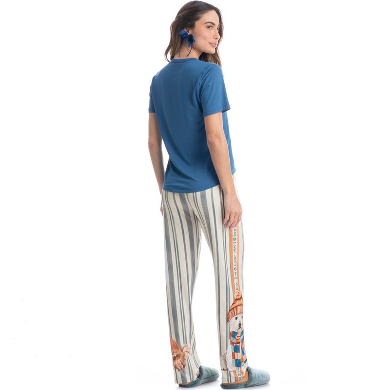 Pijama-Feminino-Longo-Manga-Curta-Winter-Friends-
