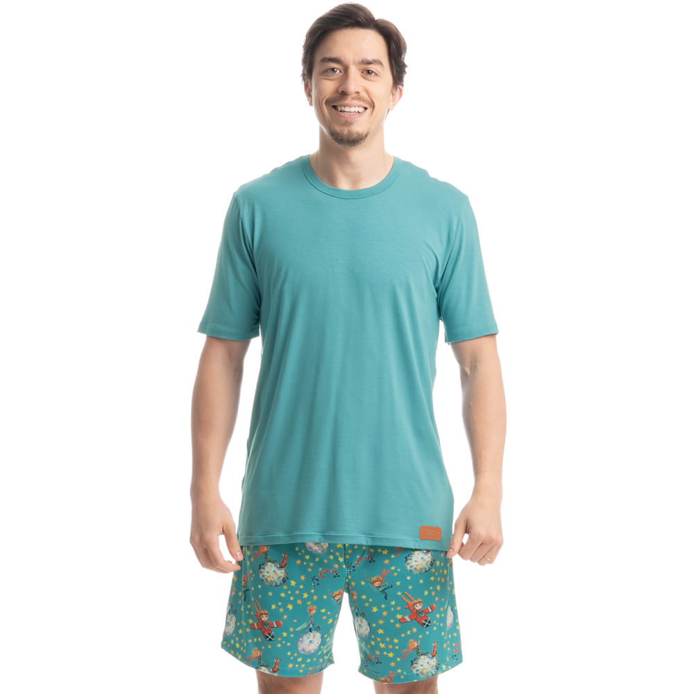 Pijama Masculino Curto Pequeno Príncipe Azul-2 - Imagem 1