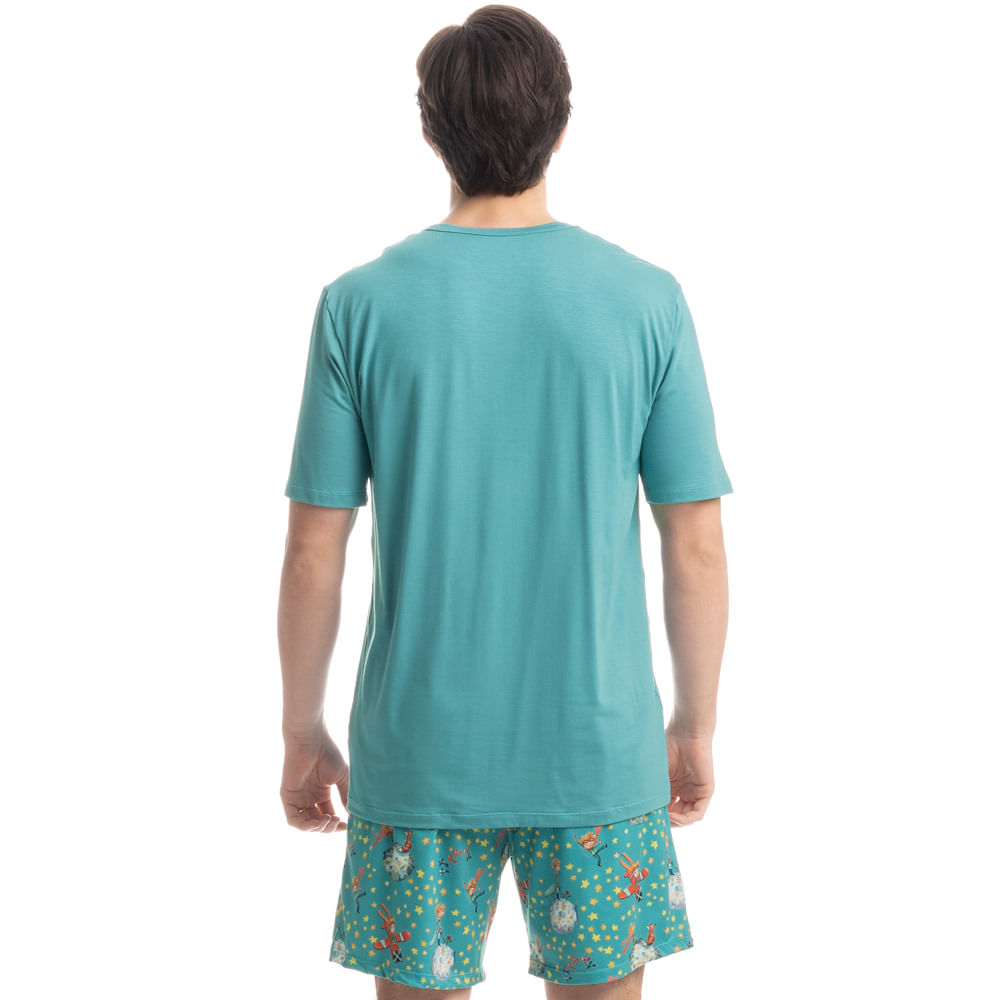Pijama Masculino Curto Pequeno Príncipe Azul-2 - Imagem 2