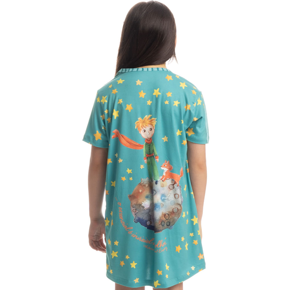 Camisão Curto Infantil Pequeno Príncipe Azul-2 - Imagem 2