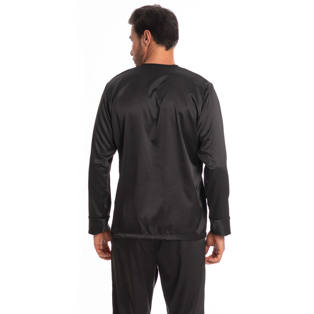 Pijama Masculino Longo Americano Enzo Tombini Preto - Imagem 2